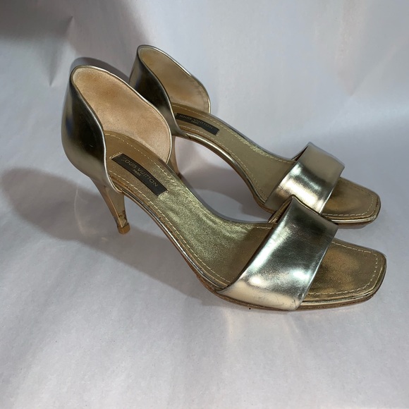 authentic LOUIS VUITTON size 35.5 metallic sandals - Picture 10 of 15